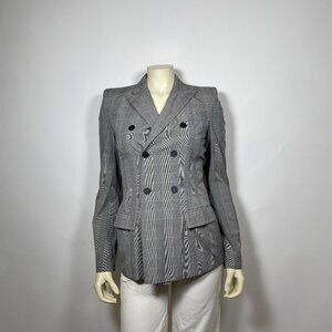 JPG Gaultier 2 Black/White/Pink Plaid Cotton DB Jacket
